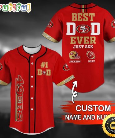 Personalized NFL San Francisco 49ers Baseball Jersey Stylish Baseball Tops