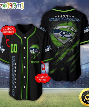 Personalized NFL Seattle Seahawks Baseball Jersey Athletic Team Shirts