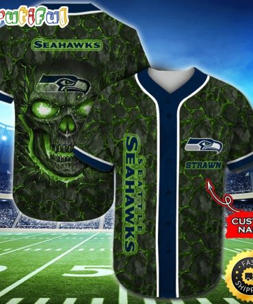 Personalized NFL Seattle Seahawks Baseball Jersey Casual Baseball Gear