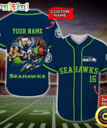 Personalized NFL Seattle Seahawks Baseball Jersey Dynamic Team Shirts