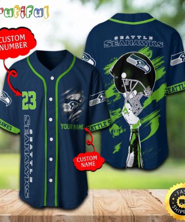 Personalized NFL Seattle Seahawks Baseball Jersey For Fans