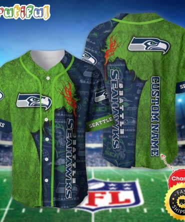 Personalized NFL Seattle Seahawks Baseball Jersey Sportswear Tops