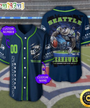 Personalized NFL Seattle Seahawks Baseball Jersey Stylish Baseball Tops