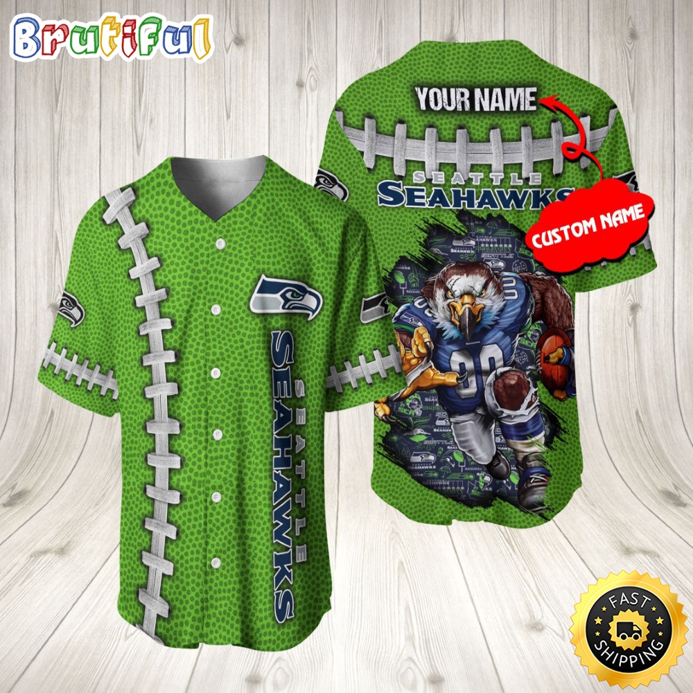 Personalized NFL Seattle Seahawks Baseball Jersey Team Spirit Tops