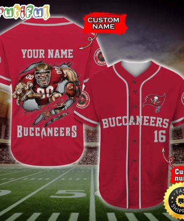 Personalized NFL Tampa Bay Buccaneers Baseball Jersey Essential Team Tops