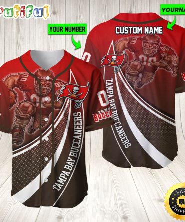 Personalized NFL Tampa Bay Buccaneers Baseball Jersey Mascot Art