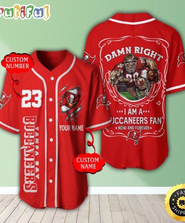 Personalized NFL Tampa Bay Buccaneers Baseball Jersey Team Spirit Tops