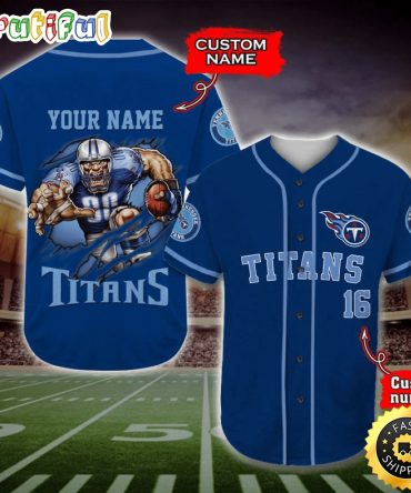 Personalized NFL Tennessee Titans Baseball Jersey Casual Baseball Gear