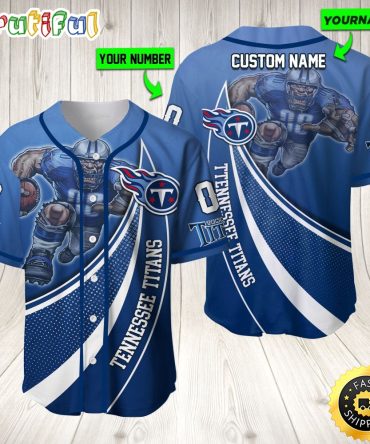 Personalized NFL Tennessee Titans Baseball Jersey Mascot Art