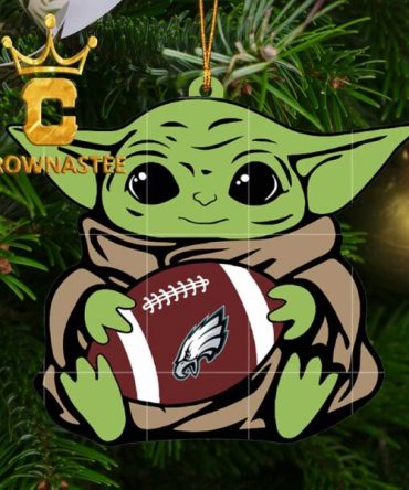 Philadelphia Eagles Baby Yoda NFL Christmas Tree Decoration Ornament