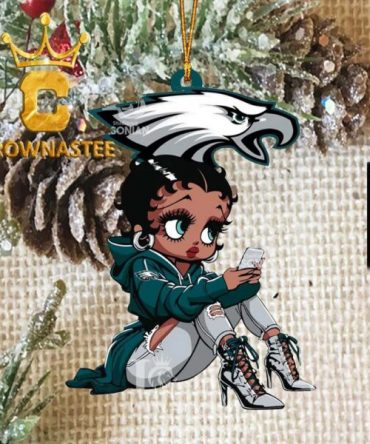 Philadelphia Eagles Beauty Black Fan Girl Football NFL Acrylic Christmas Tree Decoration Ornament