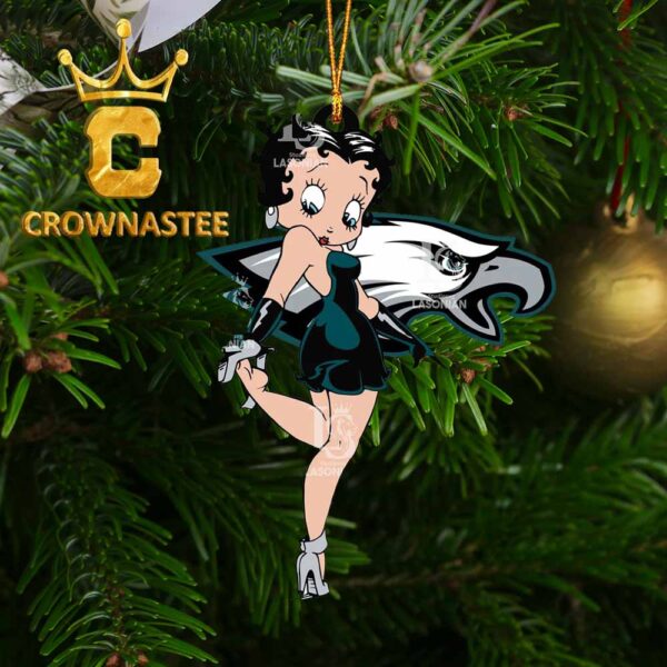 Philadelphia Eagles Betty Boop Girl Fan NFL Acrylic Christmas Tree Decoration Ornament