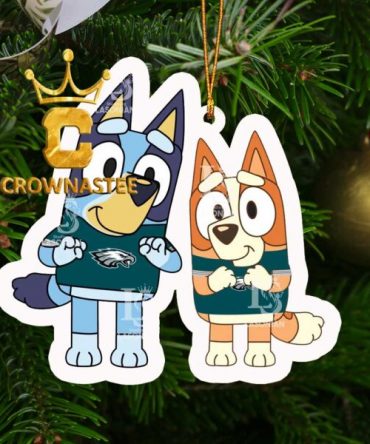Philadelphia Eagles Bluey & Bingo Christmas Tree Decoration Ornament
