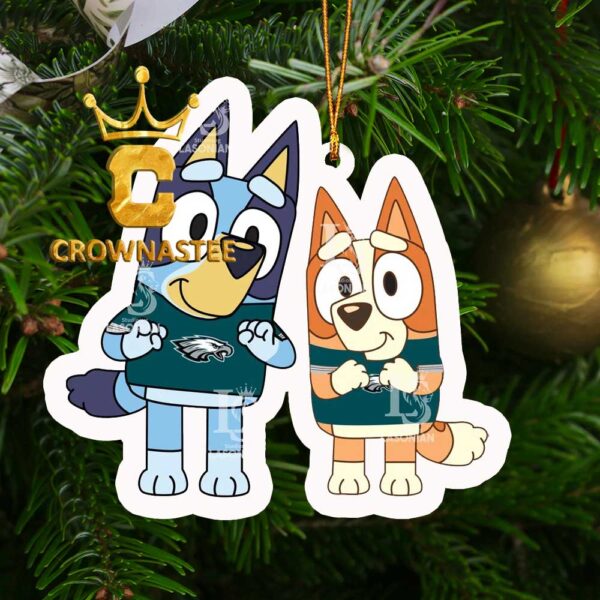 Philadelphia Eagles Bluey & Bingo Christmas Tree Decoration Ornament