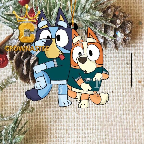 Philadelphia Eagles Bluey & Bingo NFL Christmas Tree Decoration Ornament