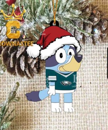 Philadelphia Eagles Bluey Cartoon Christmas NFL Acrylic Christmas Tree Decoration Ornament