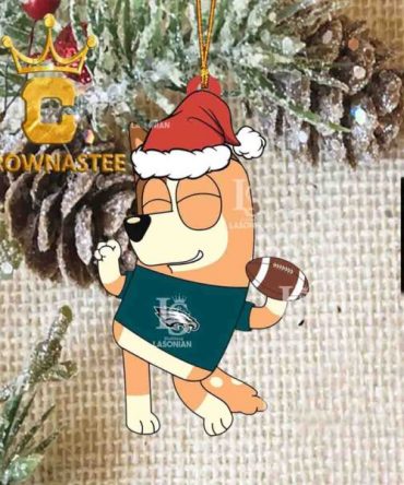 Philadelphia Eagles Bluey Chilli Christmas NFL Acrylic Christmas Tree Decoration Ornament