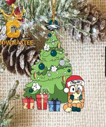 Philadelphia Eagles Bluey Chilli NFL DecorationAcrylic Christmas Tree Ornament