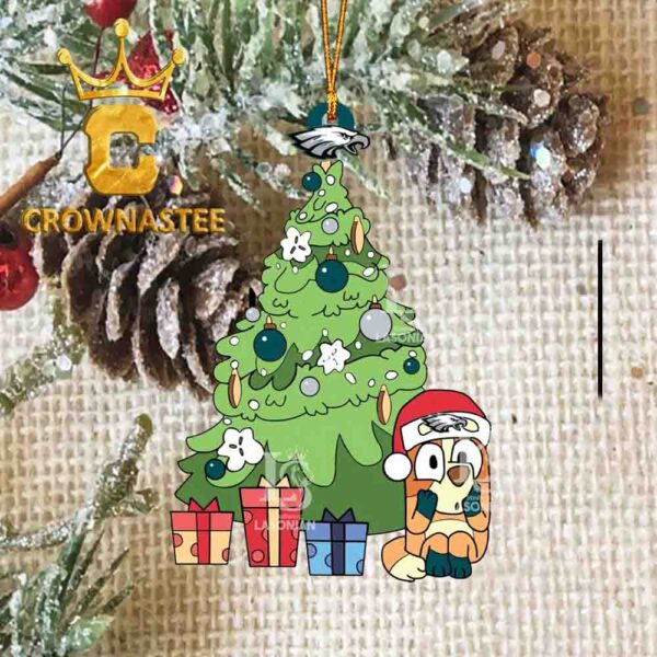 Philadelphia Eagles Bluey Chilli NFL DecorationAcrylic Christmas Tree Ornament