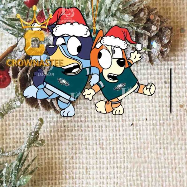 Philadelphia Eagles Bluey Christmas Holiday NFL Decor Acrylic Christmas Tree Ornament