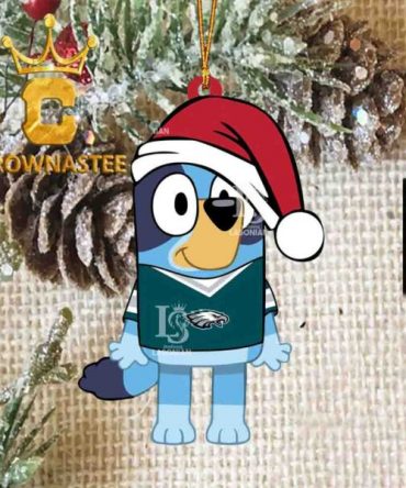 Philadelphia Eagles Bluey Dog Christmas NFL Decor Acrylic Christmas Tree Ornament