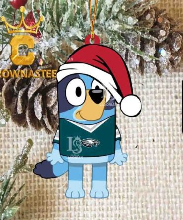Philadelphia Eagles Bluey Dog Christmas NFL Decoration Acrylic Christmas Tree Ornament