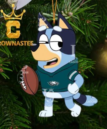 Philadelphia Eagles Bluey Football NFL Acrylic Christmas Tree Decoration Ornament