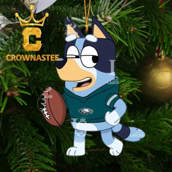 Philadelphia Eagles Bluey Football NFL Acrylic Christmas Tree Decoration Ornament