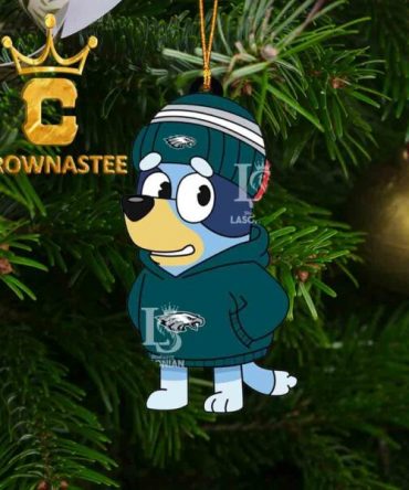 Philadelphia Eagles Bluey Hoodie Rugby NFL Acrylic Christmas Tree Decoration Ornament