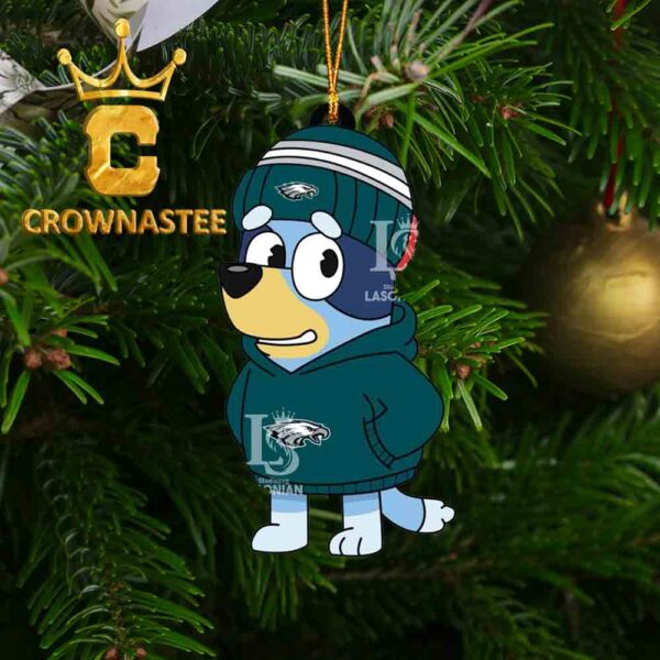 Philadelphia Eagles Bluey Hoodie Rugby NFL Acrylic Christmas Tree Decoration Ornament