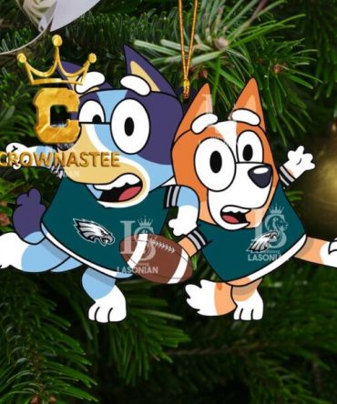 Philadelphia Eagles Bluey NFL Acrylic Christmas Tree Decoration Ornament