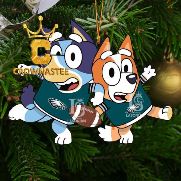 Philadelphia Eagles Bluey NFL Acrylic Christmas Tree Decoration Ornament