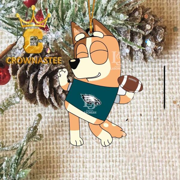 Philadelphia Eagles Chilli Bluey NFL Acrylic Christmas Tree Decoration Ornament