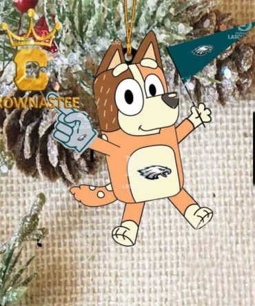 Philadelphia Eagles Chilli Heeler Bluey Flag NFL Acrylic Christmas Tree Decoration Ornament