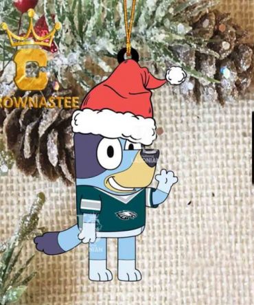 Philadelphia Eagles Christmas Bluey Say Hi NFL Acrylic Christmas Tree Decoration Ornament