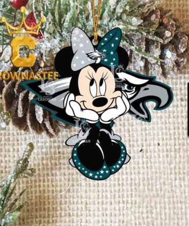 Philadelphia Eagles Cute Minnie Mouse Acrylic NFL Christmas Tree Decoration Ornament