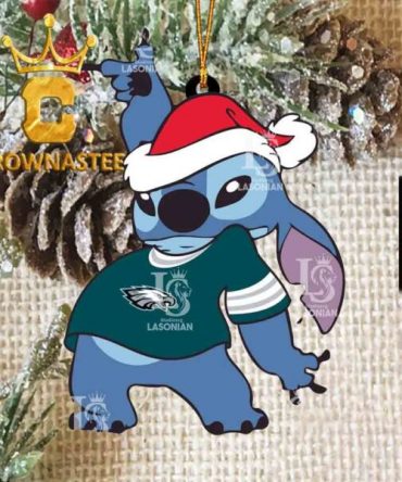 Philadelphia Eagles Disney Lilo Stitch Christmas NLF Acrylic Christmas Tree Decoration Ornament