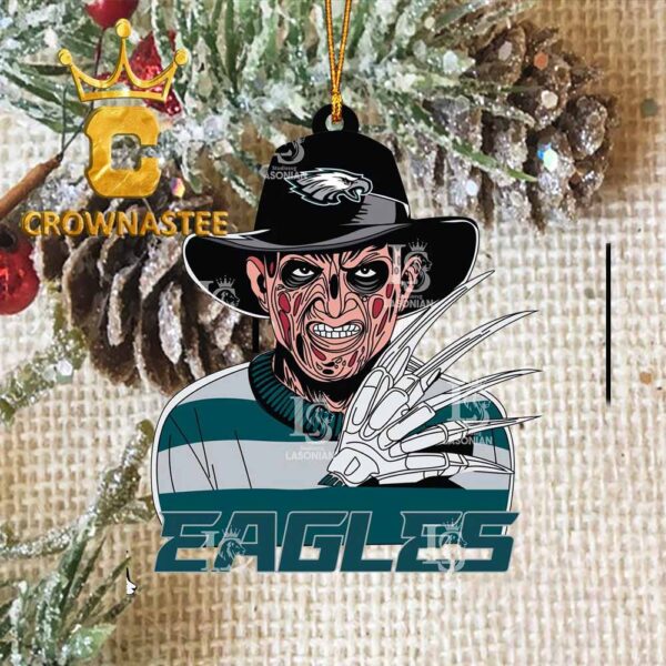 Philadelphia Eagles Freddy Krueger Horror Halloween NFL Acrylic Christmas Tree Decoration Ornament