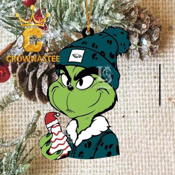 Philadelphia Eagles Grinch Cake NFL Acrylic Christmas Tree Decoration Ornament