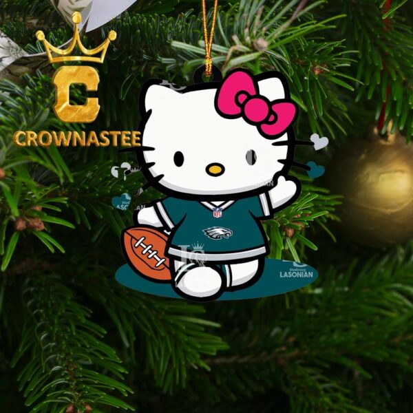 Philadelphia Eagles Hello Kitty NFL Christmas Tree Decor Ornament