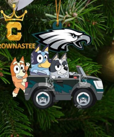 Philadelphia Eagles Bluey Friends Car Christmas Tree Decoration Ornament