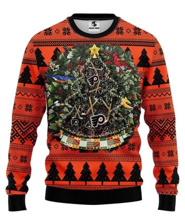 Philadelphia Flyers Tree Ball Ugly Christmas Sweater, NHL Christmas Sweater