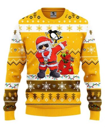Pittsburgh Penguins Dabbing Santa Claus Ugly Christmas Sweater, NHL Christmas Sweater