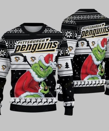 Pittsburgh Penguins Grinch Stolen Ugly Christmas Sweater, NHL Christmas Sweater