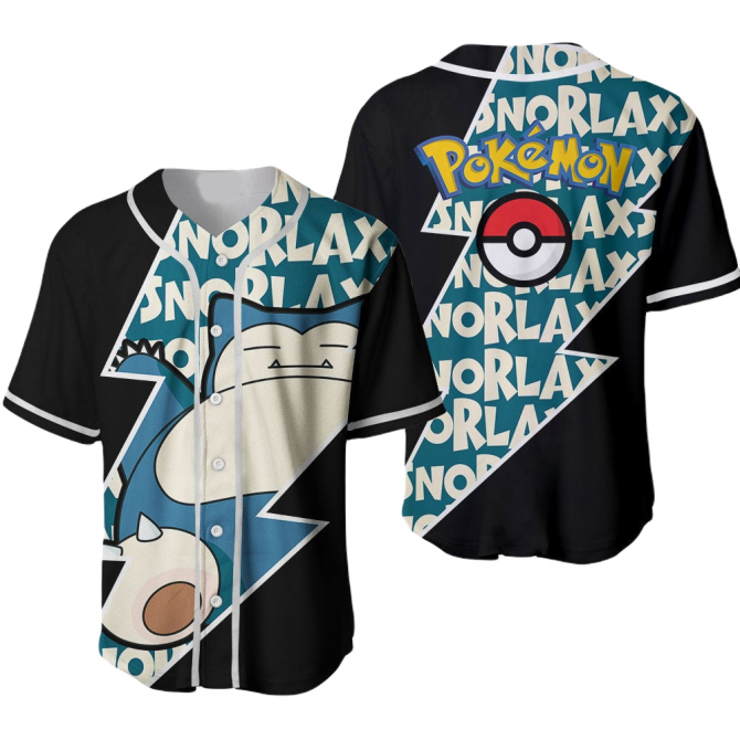 Snorlax Pokémon Baseball Jersey - Stylish Athletic Fan Apparel