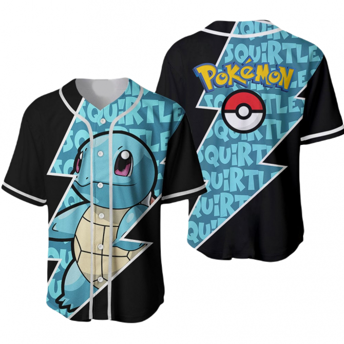 Stylish Pokémon Squirtle Jersey Shirt - Vibrant Design For Fans!