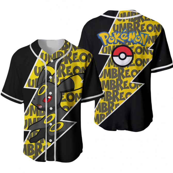 Stylish Pokémon Umbreon Baseball Jersey – Bold Design For Fans
