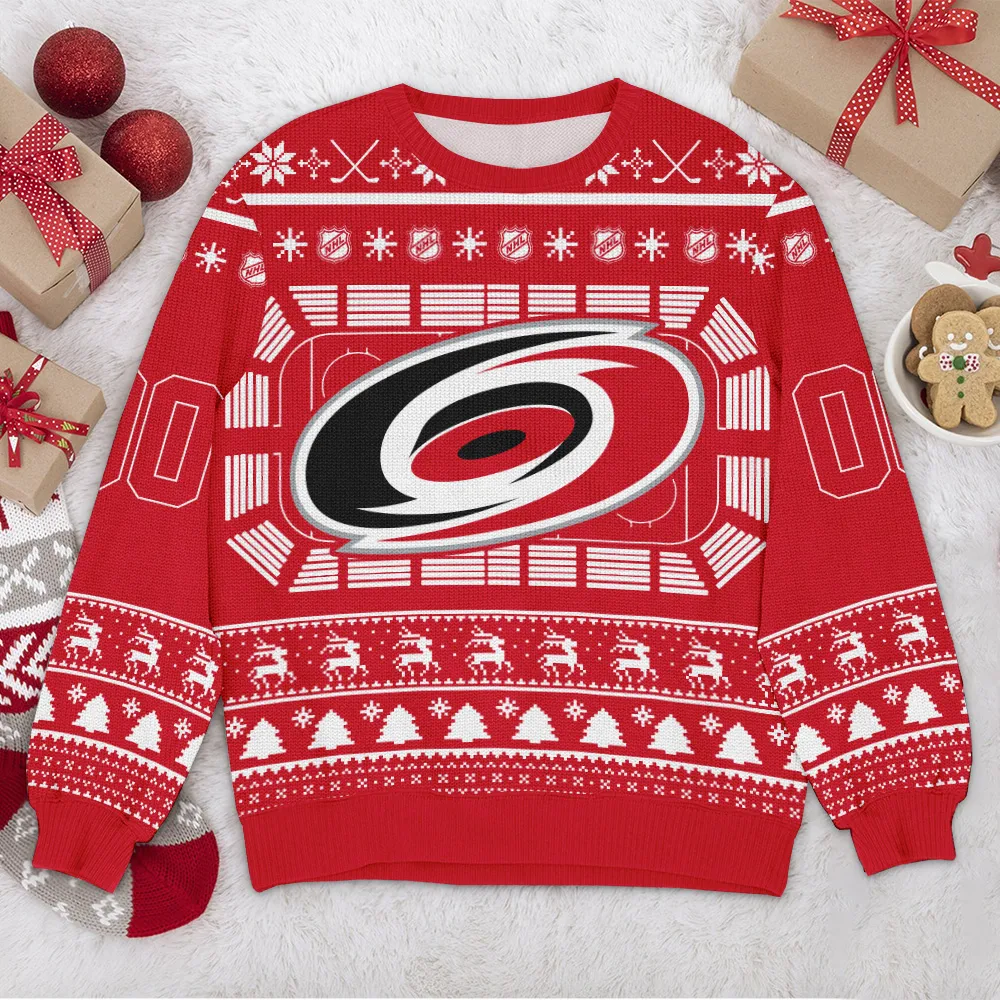Special Release Carolina Hurricanes NHL Ugly Sweater All Over Prints Christmas Season QTNHLVA160924A100