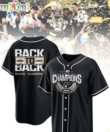Purdue Boilermakers Men's Basketball 2024 BIG 10 Regular Season Champions Locker Room Baseball Jersey