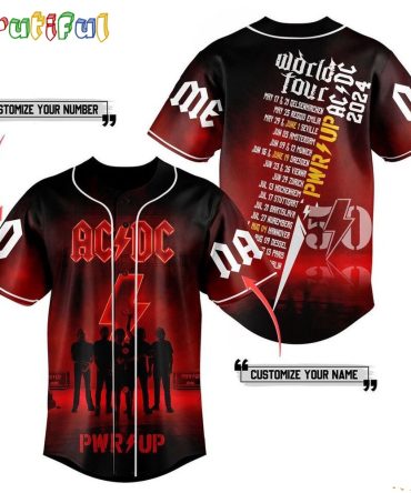 Pwr Up World Tour 2024 Acdc Baseball Shirt